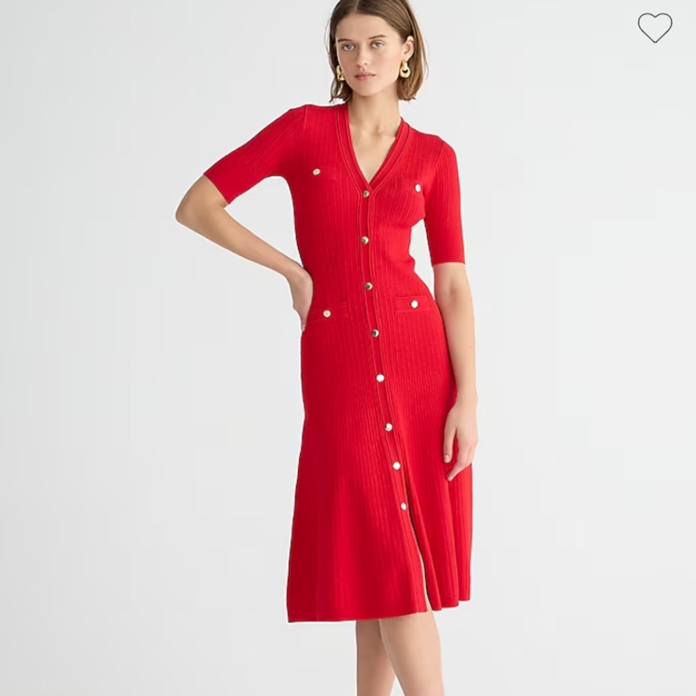 J.Crew Elbow-sleeve button-up sweater-dress